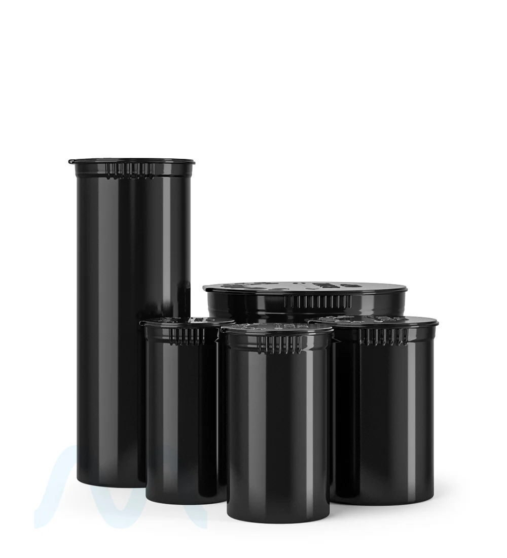 Child Resistant | Opaque Black Pop Top Bottles | 13dr - 2g - 315 Count - Image 5