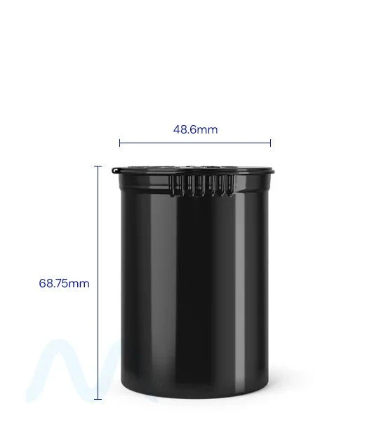 Child Resistant | Opaque Black Pop Top Bottles | 30dr - 7g - 150 Count - Image 3