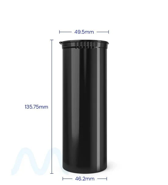 Child Resistant | Opaque Black Pop Top Bottles | 60dr - 14g - 75 Count - Image 4