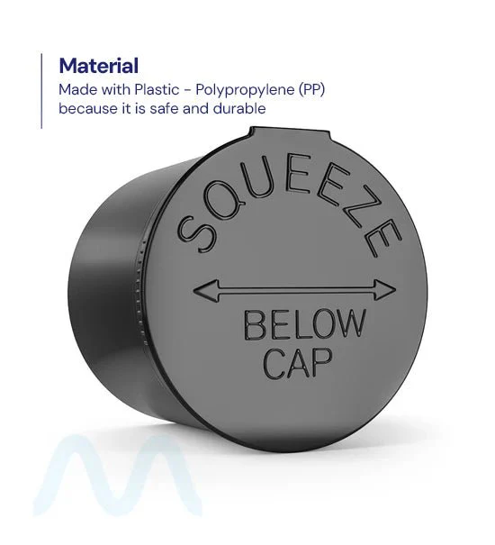 Child Resistant | Opaque Black Pop Top Bottles | 90dr - 28g - 64 Count - Image 3