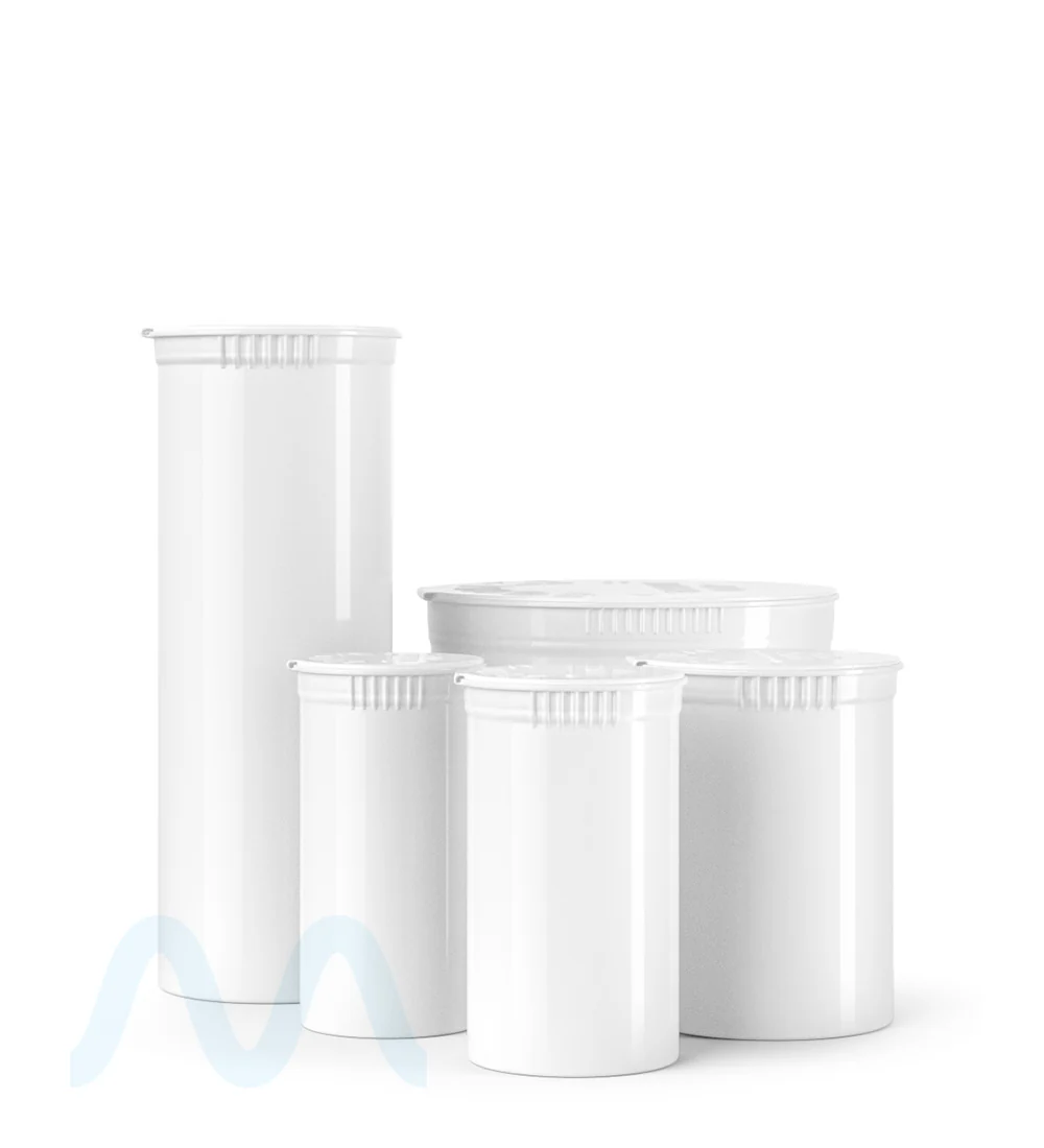 Child Resistant | Opaque White Pop Top Bottles | 60dr - 14g - 75 Count - Image 5
