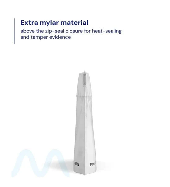Child Resistant | Pinch N Slide ASTM Matte White PCR Mylar Exit Bags | 12in x 9in - 56g - 250 Count - Image 3