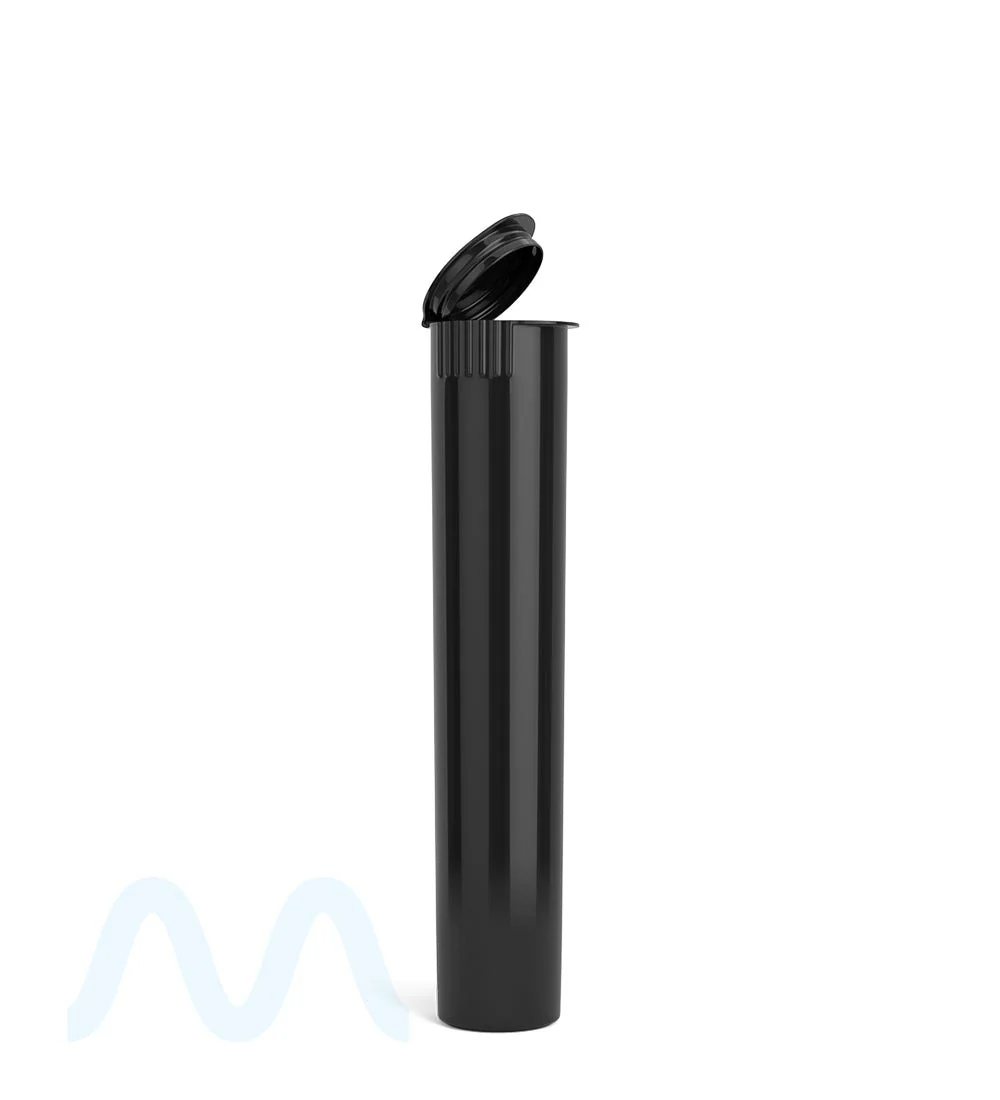 Child Resistant | Pop Top Opaque Plastic PCR Pre-Roll Tubes (Closed) | 95mm - Black - 1000 Count