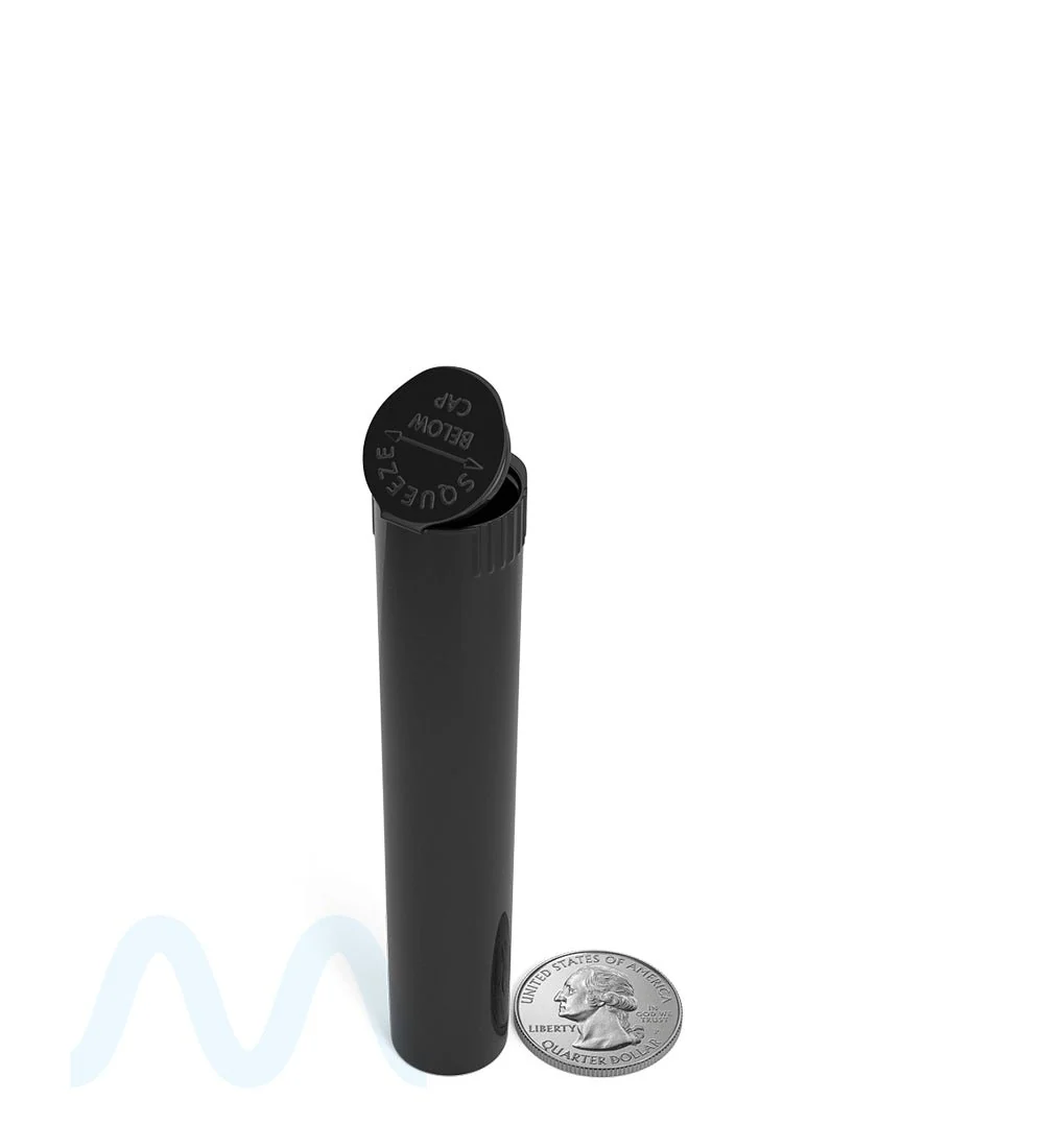Child Resistant | Pop Top Opaque Plastic PCR Pre-Roll Tubes (Closed) | 95mm - Black - 1000 Count - Image 9