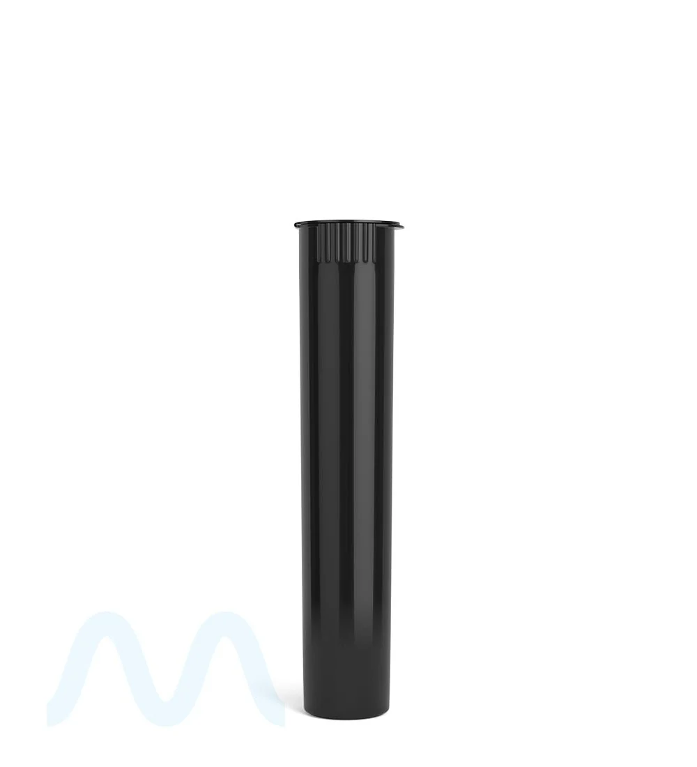 Child Resistant | Pop Top Opaque Plastic PCR Pre-Roll Tubes (Open) | 95mm - Black - 1000 Count - Image 2