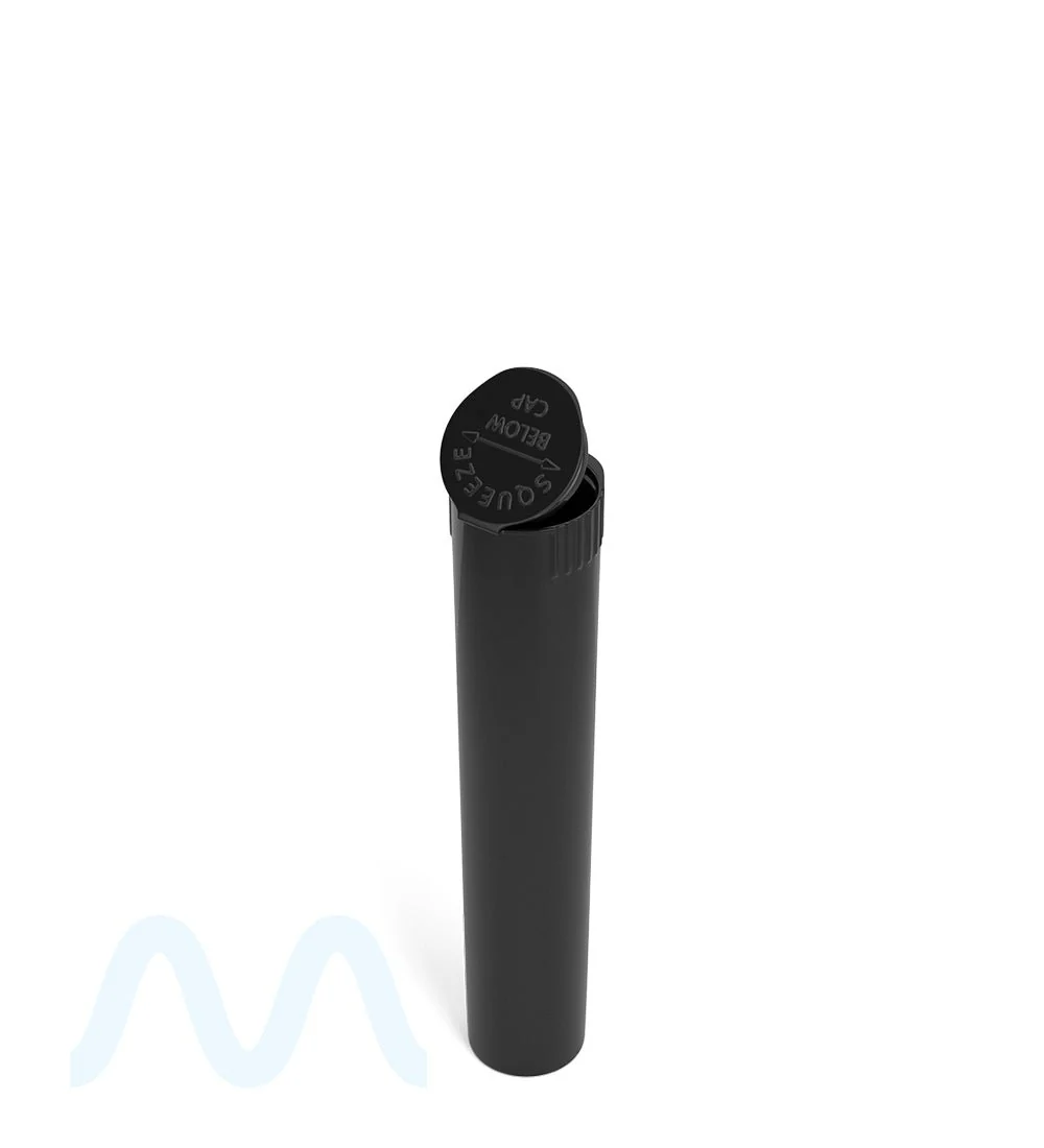 Child Resistant | Pop Top Opaque Plastic PCR Pre-Roll Tubes (Open) | 95mm - Black - 1000 Count - Image 6
