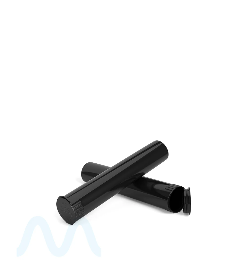 Child Resistant | Pop Top Opaque Plastic PCR Pre-Roll Tubes (Open) | 95mm - Black - 1000 Count - Image 7