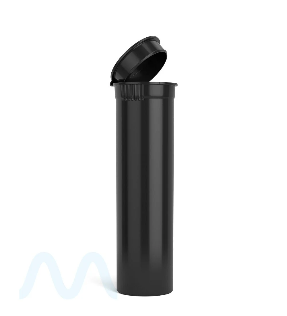 Child Resistant | Pop Top Opaque Plastic Pre-Roll TriTubes | 88mm - Black - 900 Count