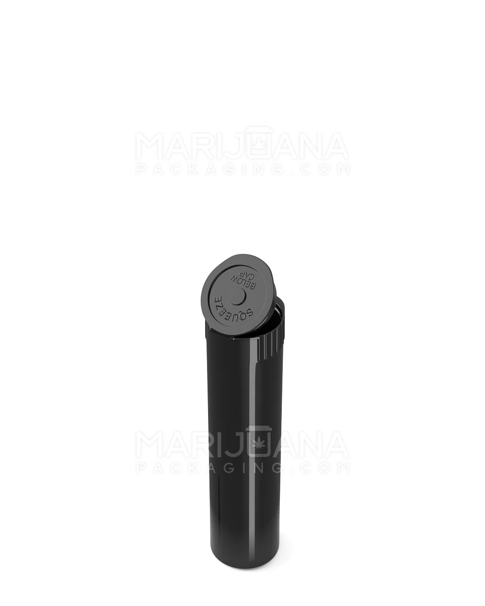 Child Resistant | Pop Top Opaque Plastic Pre-Roll Tubes (Open) | 78mm - Black - 1200 Count - Image 3
