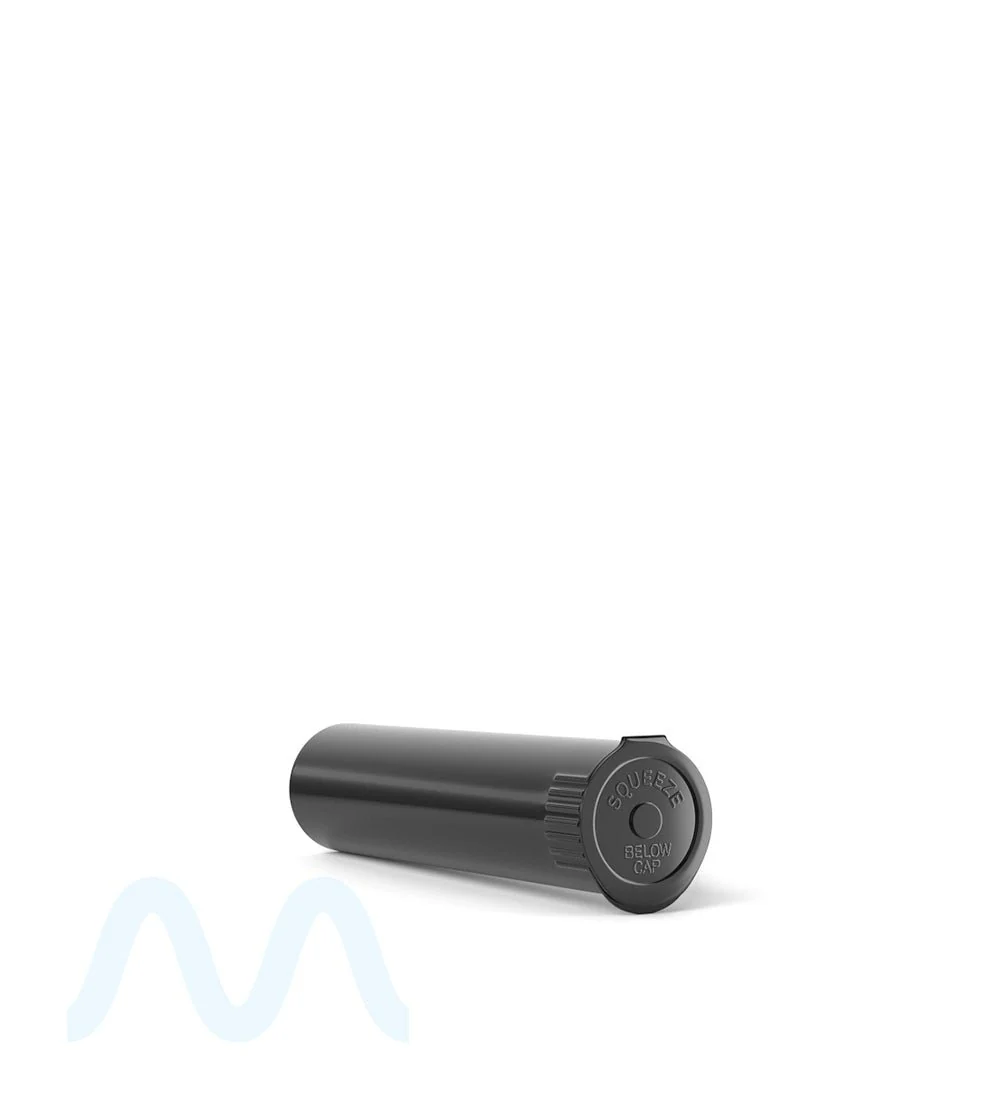 Child Resistant | Pop Top Opaque Plastic Pre-Roll Tubes (Open) | 78mm - Black - 1200 Count - Image 4