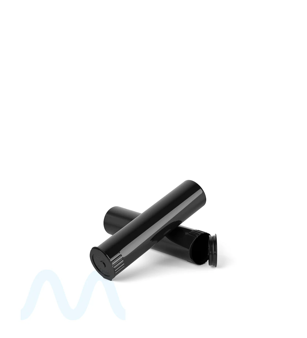 Child Resistant | Pop Top Opaque Plastic Pre-Roll Tubes (Open) | 78mm - Black - 1200 Count - Image 8