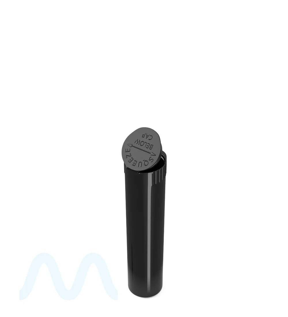 Child Resistant | Pop Top Opaque Plastic Pre-Roll Tubes | 80mm - Black - 1000 Count - Image 6
