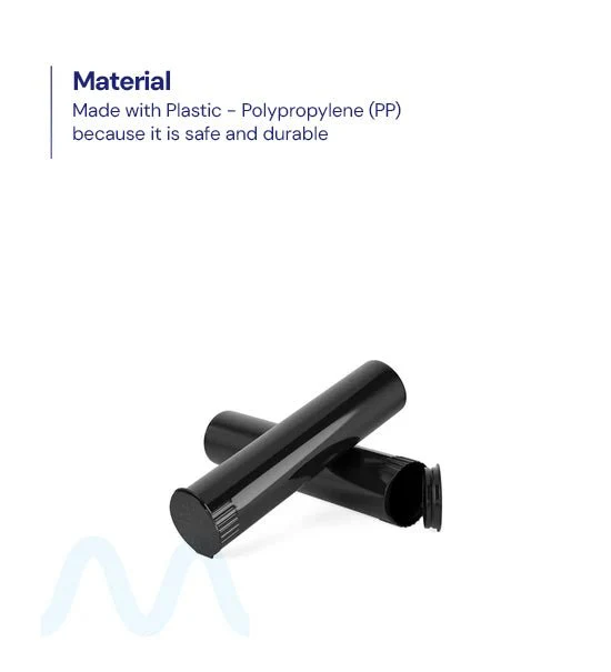 Child Resistant | Pop Top Opaque Plastic Pre-Roll Tubes | 80mm - Black - 1000 Count - Image 8