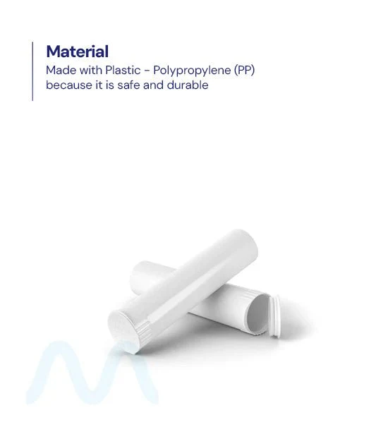 Child Resistant | Pop Top Opaque Plastic Pre-Roll Tubes | 80mm - White - 1000 Count - Image 4