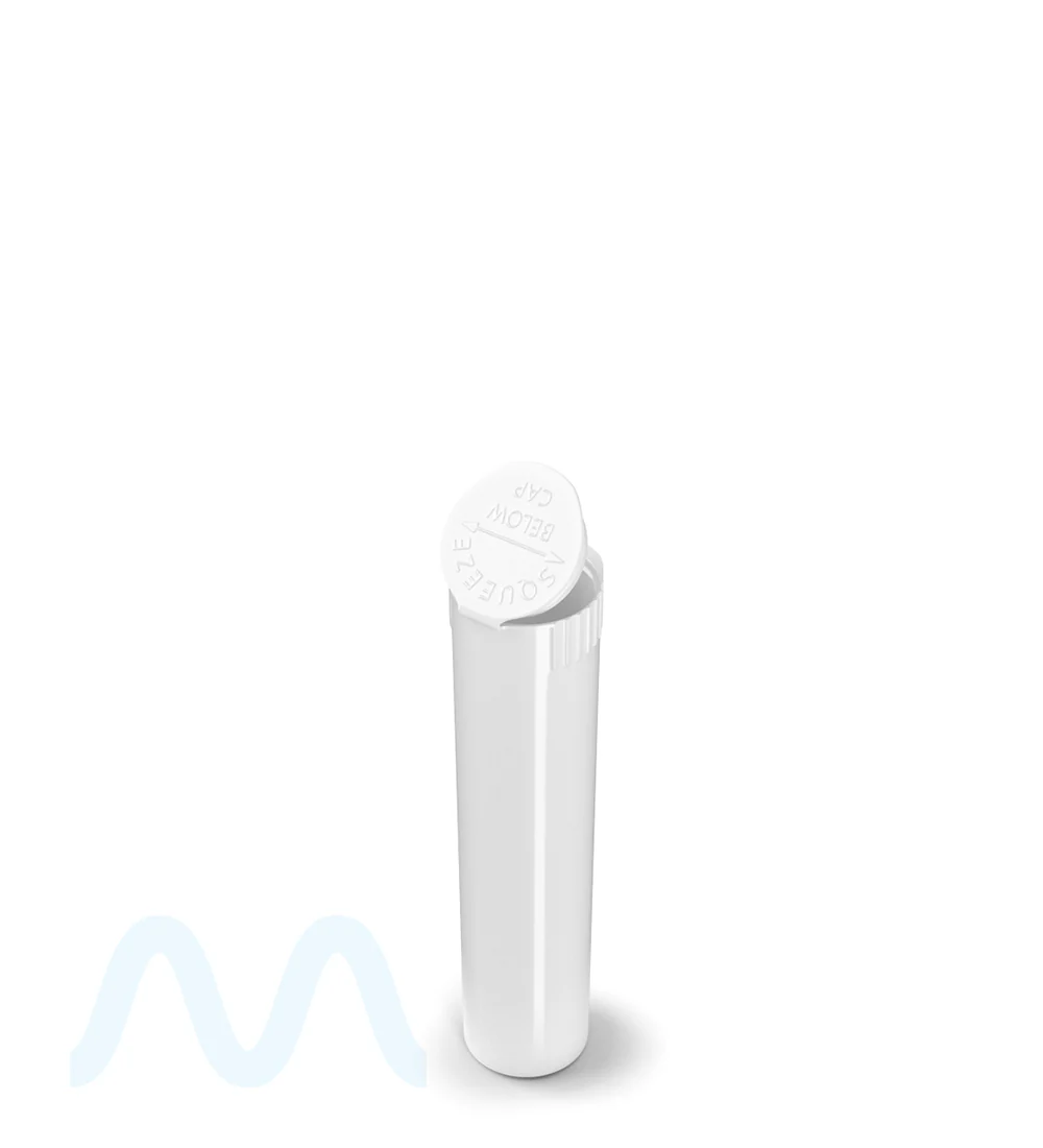 Child Resistant | Pop Top Opaque Plastic Pre-Roll Tubes | 80mm - White - 1000 Count - Image 6