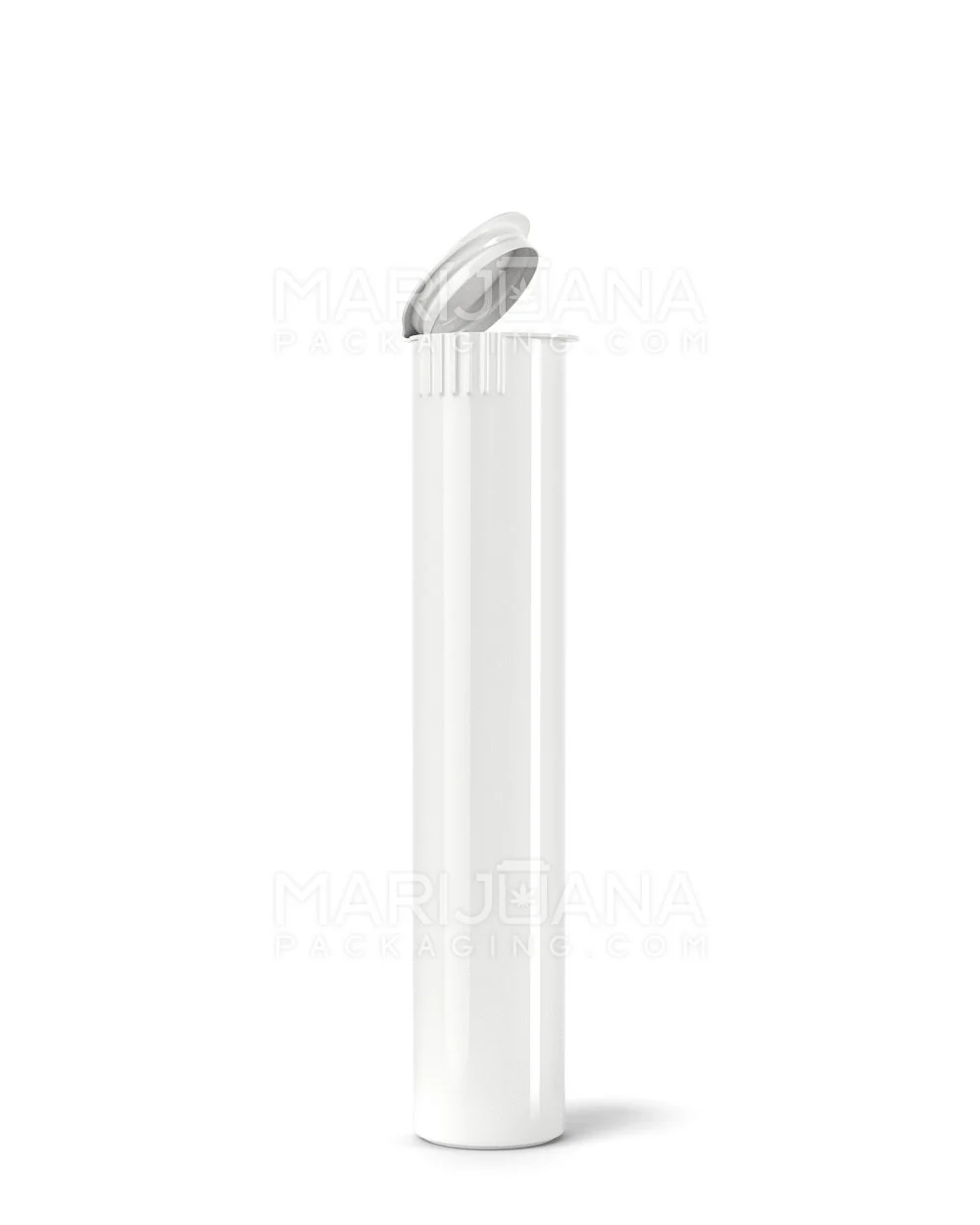 Child Resistant Pop Top Opaque Plastic Pre-Roll Tubes (Open) | 98mm - White | Sample