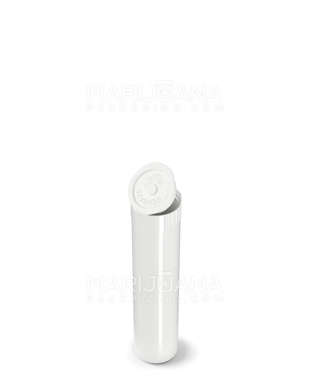 Child Resistant | Pop Top Opaque Plastic Pre-Roll Tubes (Open) | 78mm - White - 1200 Count - Image 6