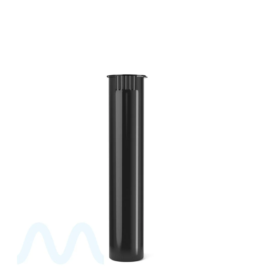 Child Resistant | Pop Top Opaque Plastic Pre-Roll Tubes (Open) | 98mm - Black - 1000 Count - Image 2