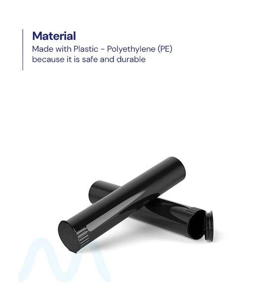 Child Resistant | Pop Top Opaque Plastic Pre-Roll Tubes (Open) | 98mm - Black - 1000 Count - Image 8