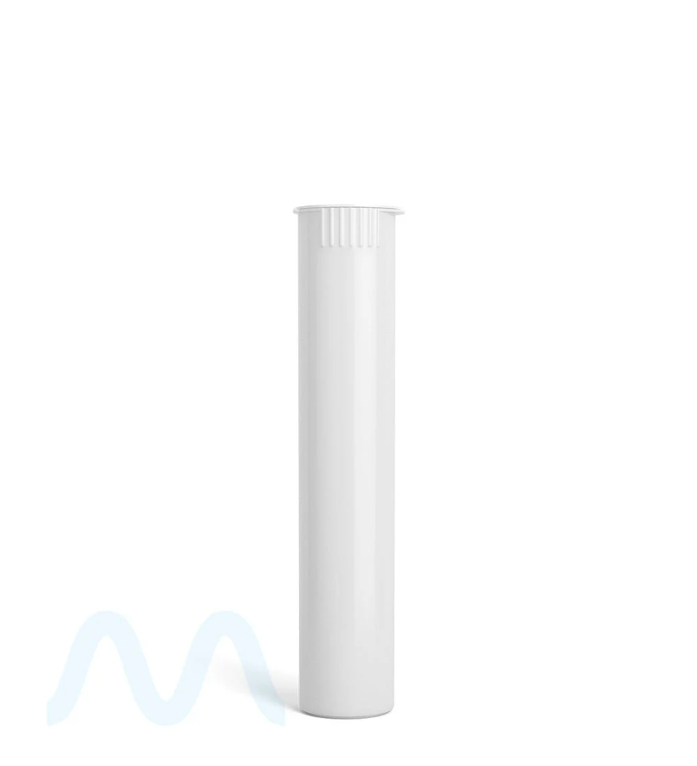 Child Resistant | Pop Top Opaque Plastic Pre-Roll Tubes (Open) | 98mm - White - 1000 Count - Image 2