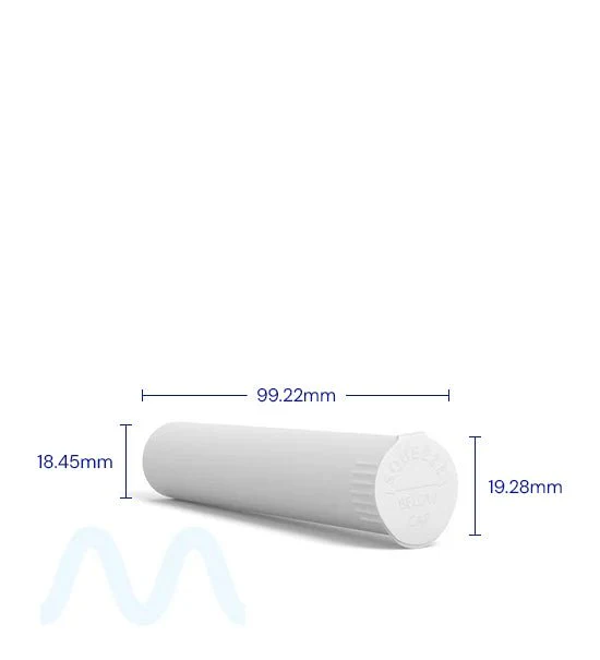 Child Resistant | Pop Top Opaque Plastic Pre-Roll Tubes (Open) | 98mm - White - 1000 Count - Image 3