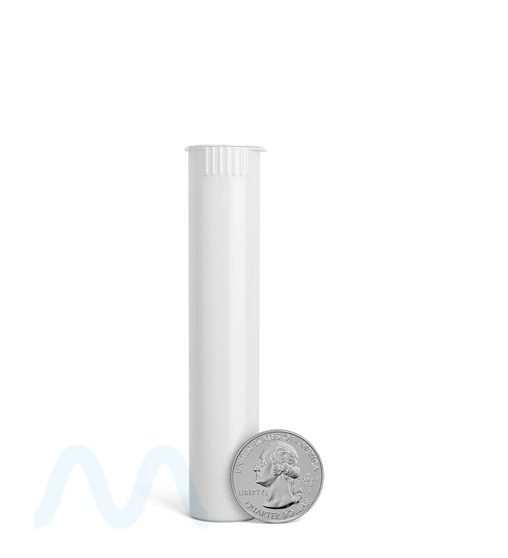 Child Resistant | Pop Top Opaque Plastic Pre-Roll Tubes (Open) | 98mm - White - 1000 Count - Image 7
