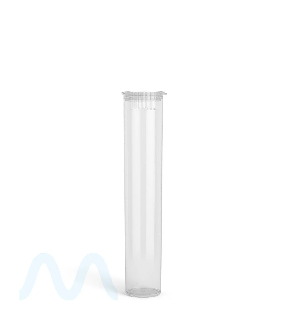 Child Resistant | Pop Top Plastic PCR Pre-Roll Tubes (Open) | 95mm - Clear - 1000 Count - Image 2