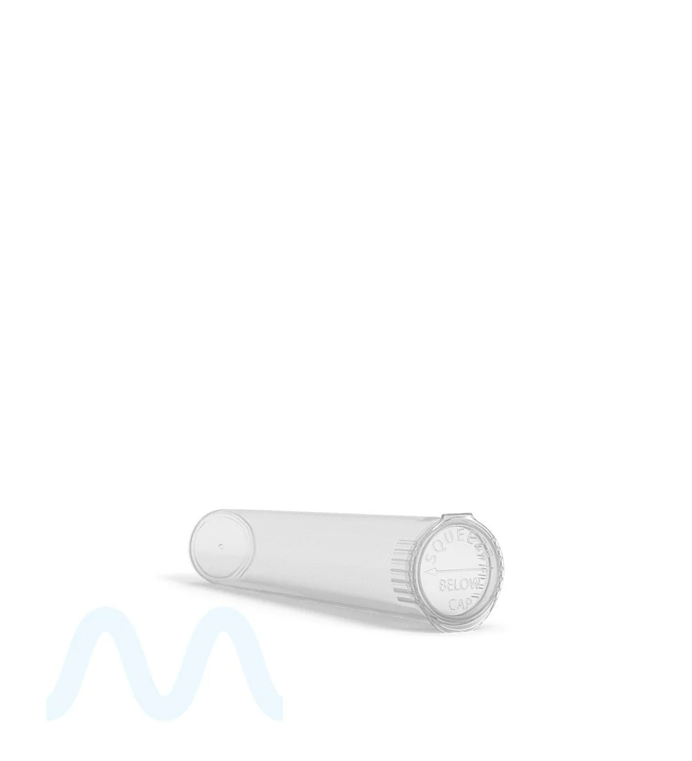 Child Resistant | Pop Top Plastic PCR Pre-Roll Tubes (Open) | 95mm - Clear - 1000 Count - Image 3