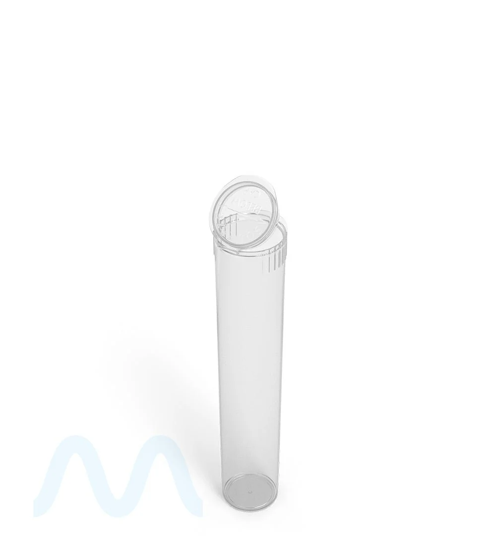 Child Resistant | Pop Top Plastic PCR Pre-Roll Tubes (Open) | 95mm - Clear - 1000 Count - Image 6