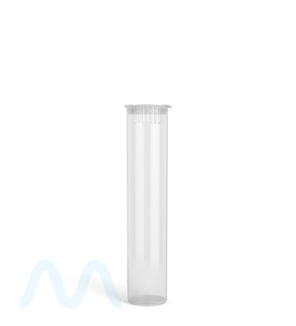 Child Resistant | Pop Top Plastic Pre-Roll PCR Tubes (Open) | 90mm - Clear - 1000 Count - Image 2