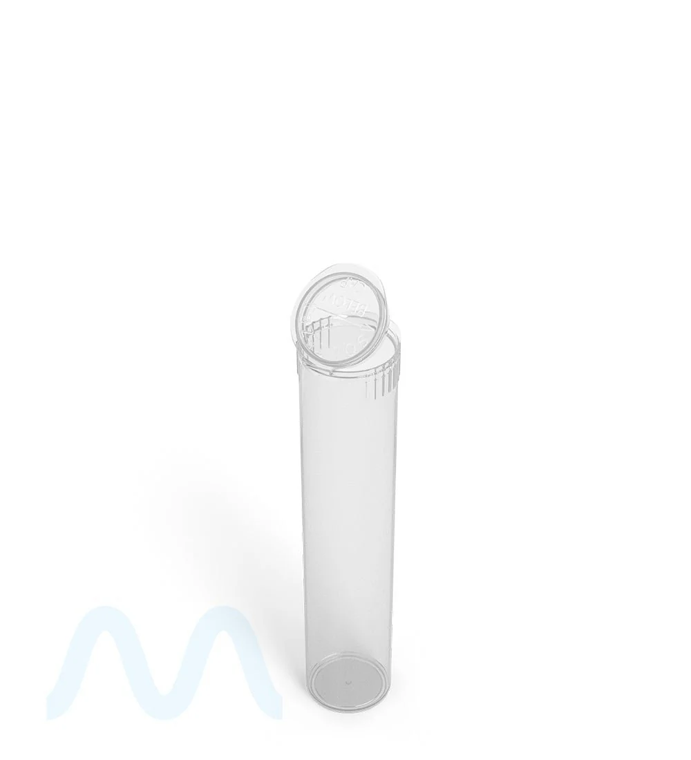 Child Resistant | Pop Top Plastic Pre-Roll PCR Tubes (Open) | 90mm - Clear - 1000 Count - Image 4