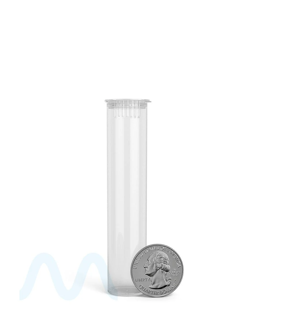 Child Resistant | Pop Top Plastic Pre-Roll Tubes (Open) | 90mm - Clear - 1000 Count - Image 8