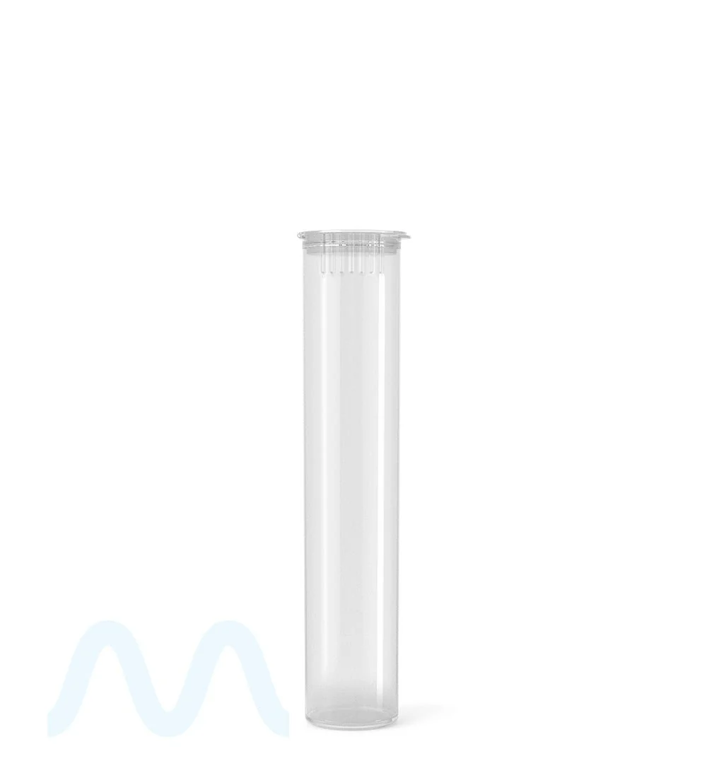 Child Resistant | Pop Top Plastic Pre-Roll Tubes (Open) | 78mm - Clear - 1200 Count - Image 3