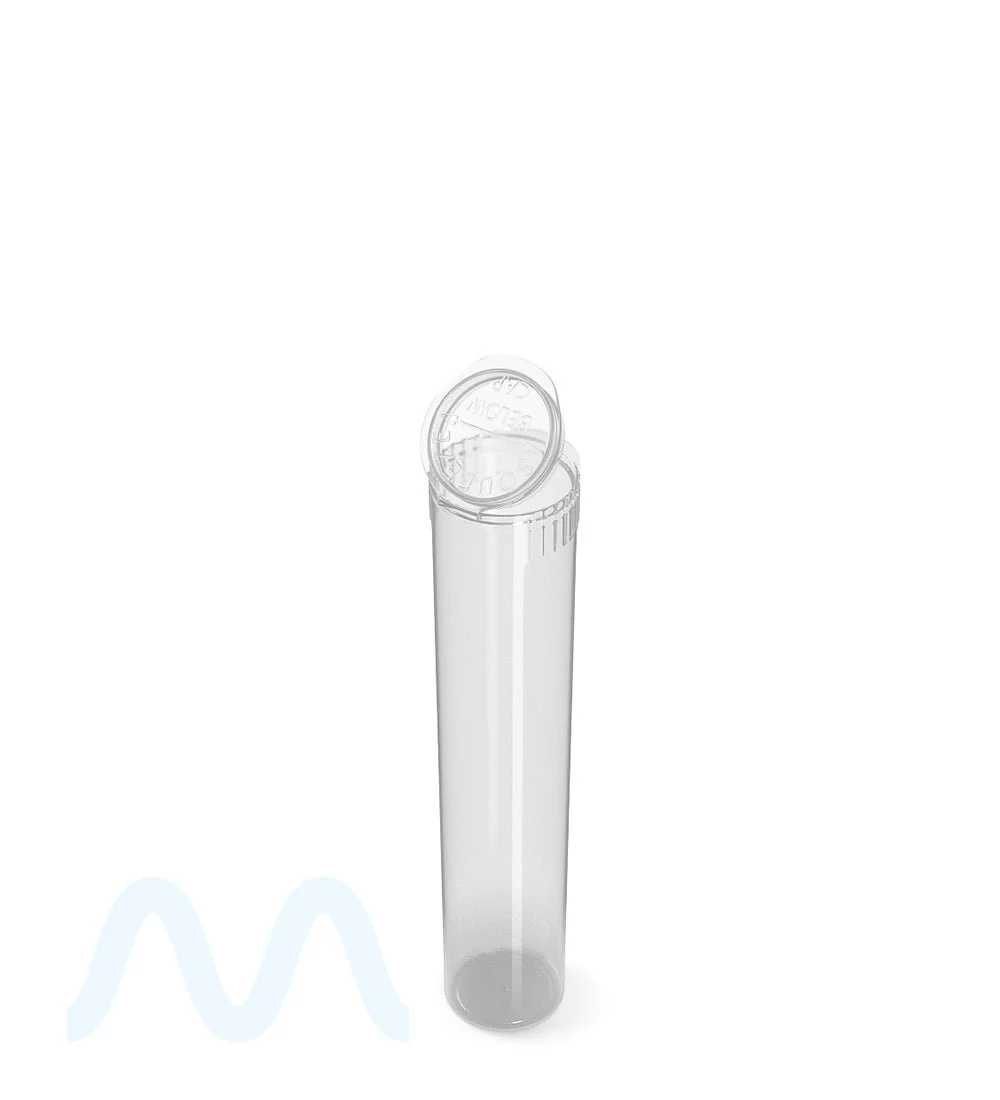 Child Resistant | Pop Top Plastic Pre-Roll Tubes (Open) | 78mm - Clear - 1200 Count - Image 7