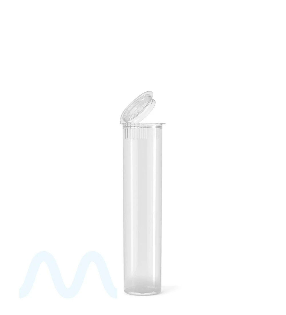 Child Resistant | Pop Top Plastic Pre-Roll Tubes | 80mm - Clear - 1000 Count