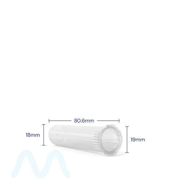 Child Resistant | Pop Top Plastic Pre-Roll Tubes | 80mm - Clear - 1000 Count - Image 5