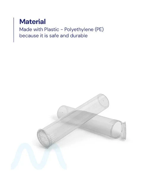 Child Resistant | Pop Top Plastic Pre-Roll Tubes (Open) | 90mm - Clear - 1000 Count - Image 7