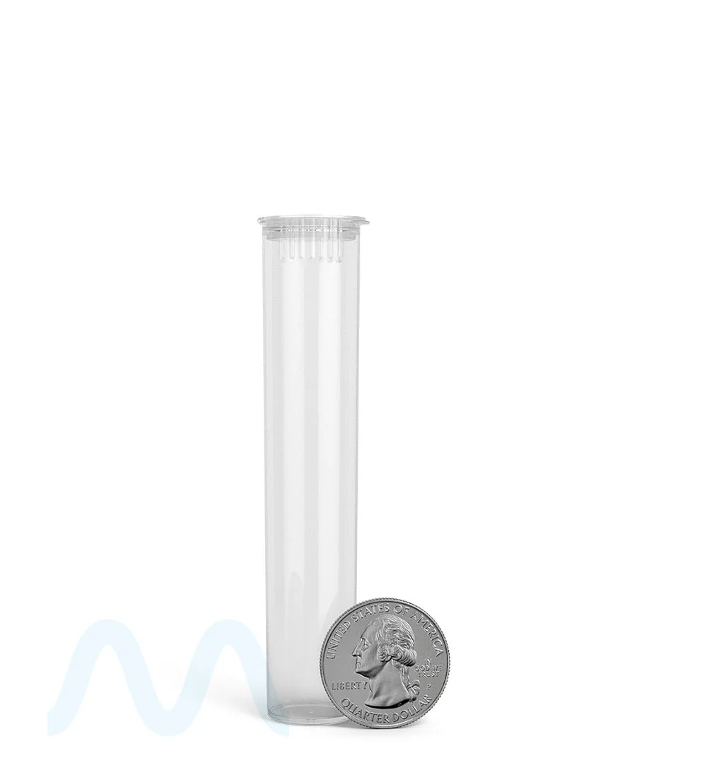 Child Resistant | Pop Top Plastic Pre-Roll Tubes (Open) | 95mm - Clear - 1000 Count - Image 4