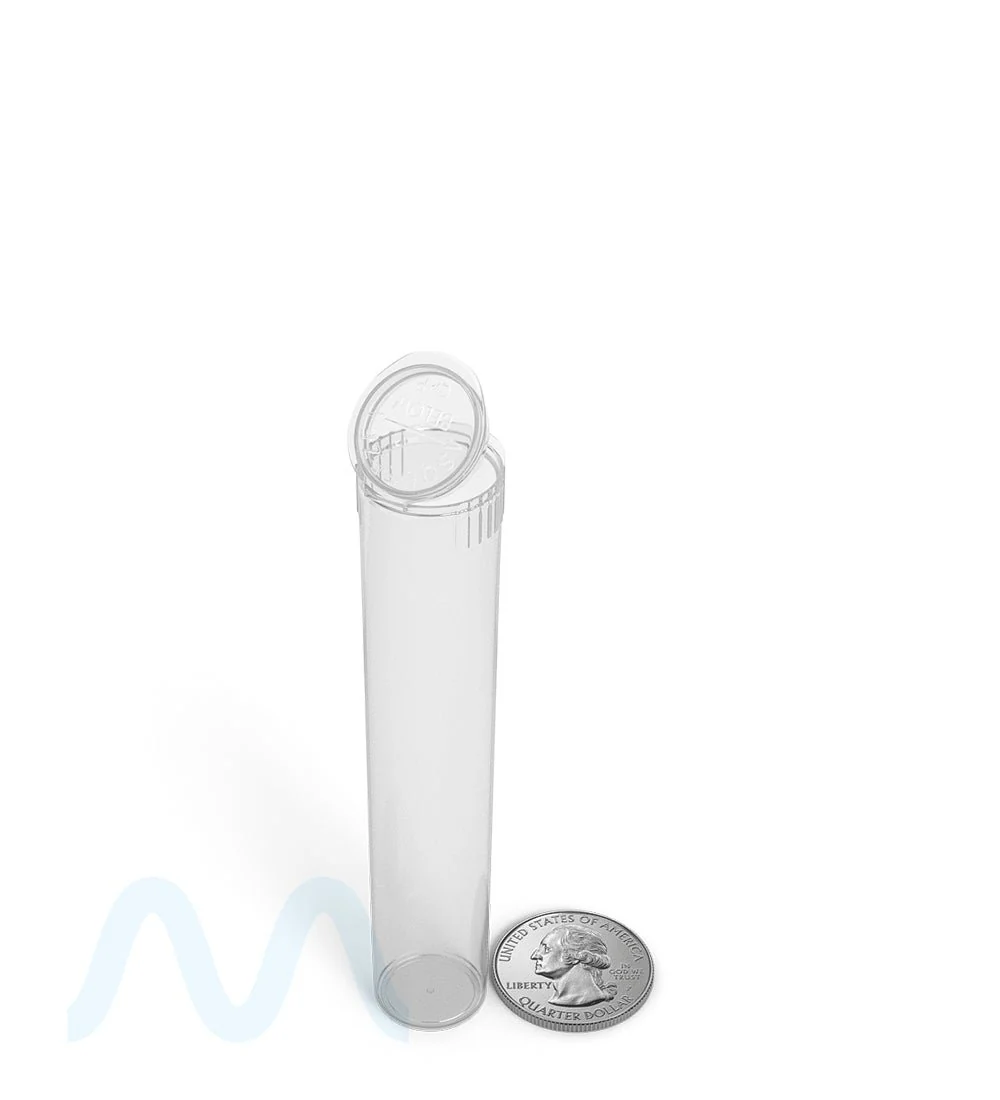 Child Resistant | Pop Top Plastic Pre-Roll Tubes (Open) | 95mm - Clear - 1000 Count - Image 5