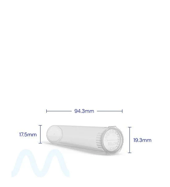 Child Resistant | Pop Top Plastic Pre-Roll Tubes (Open) | 95mm - Clear - 1000 Count - Image 9