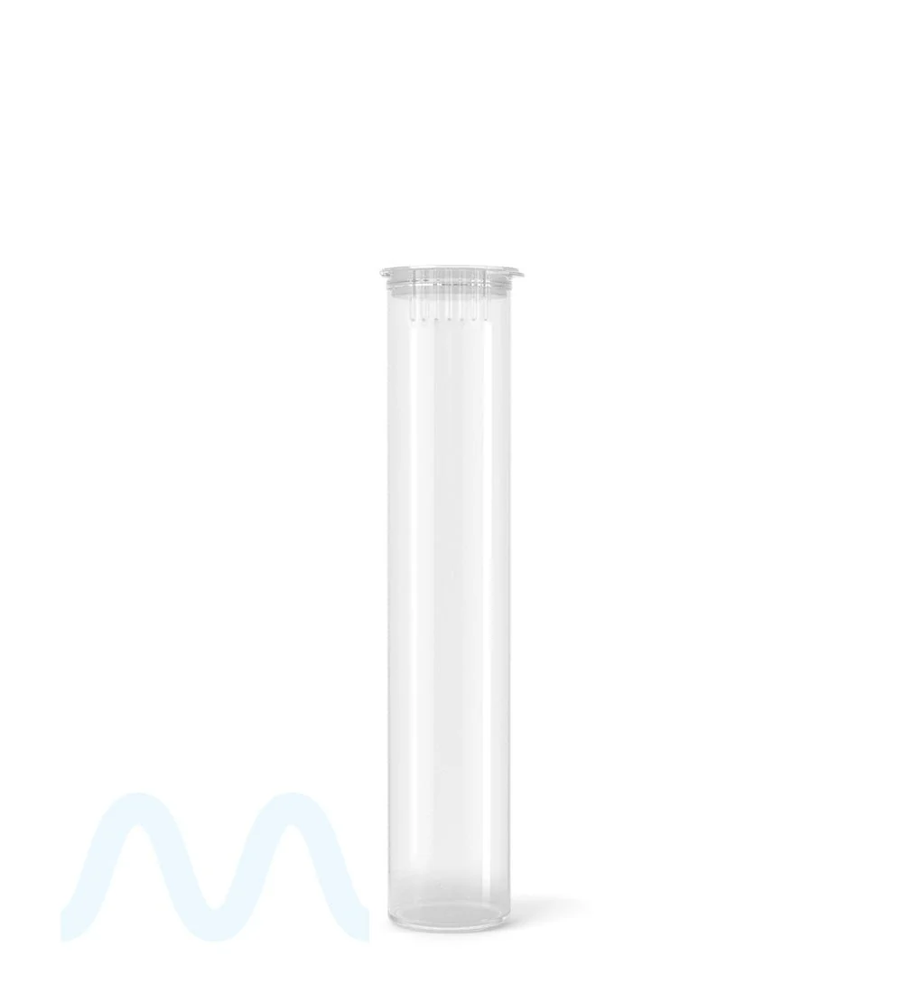 Child Resistant | Pop Top Plastic Pre-Roll Tubes (Open) | 98mm - Clear - 1000 Count - Image 2