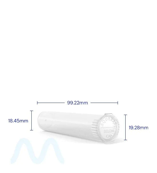 Child Resistant | Pop Top Plastic Pre-Roll Tubes (Open) | 98mm - Clear - 1000 Count - Image 4