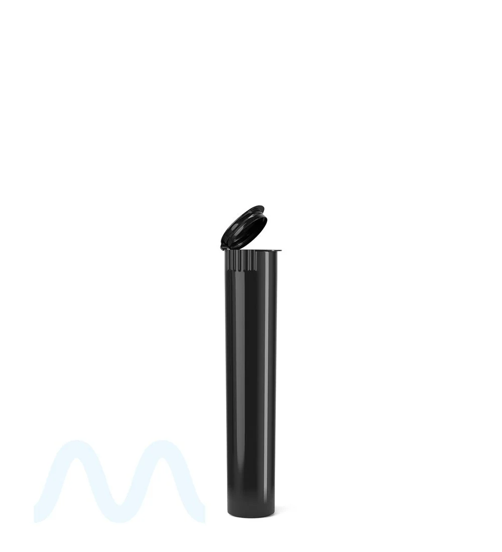 Child Resistant | Pop Top Plastic Opaque Pre-Roll Tubes | 70mm - Black - 1000 Count