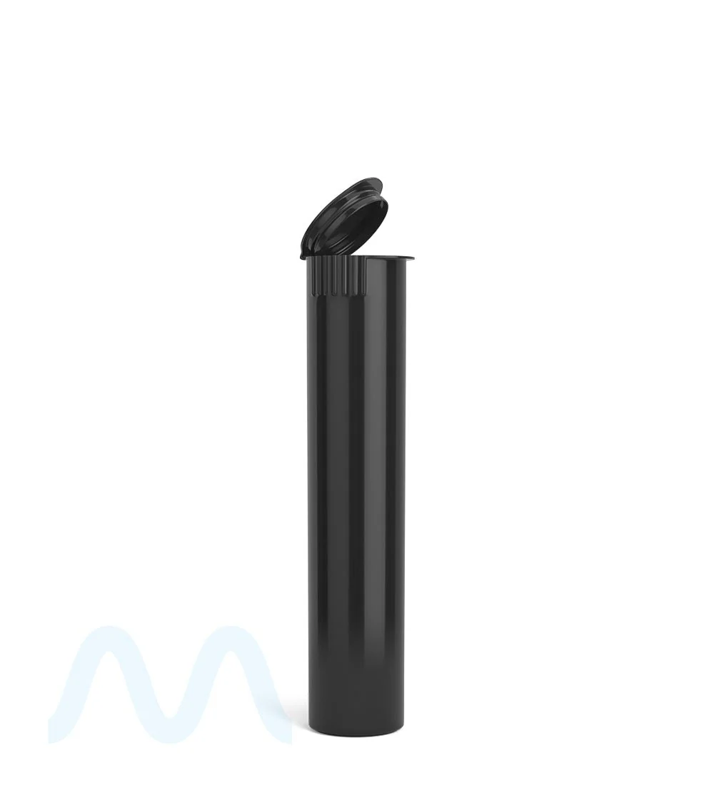 Child Resistant | Pop Top Opaque Plastic Pre-Roll Tubes | 90mm - Black - 1000 Count