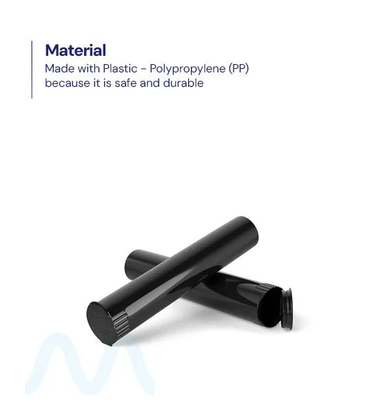 Child Resistant | Pop Top Opaque Plastic Pre-Roll Tubes | 95mm - Black - 1000 Count - Image 5