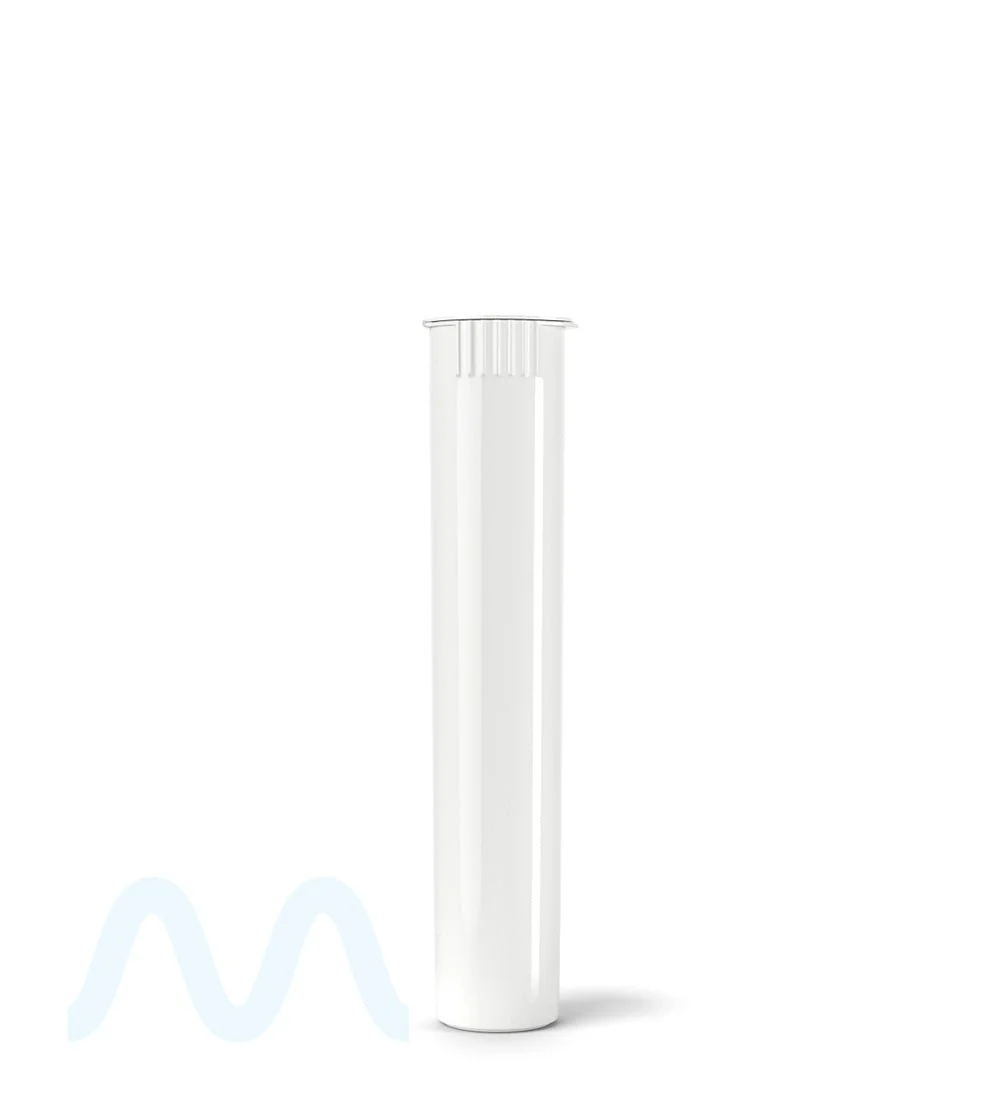 Child Resistant | Pop Top Opaque Plastic Pre-Roll Tubes (Open) | 95mm - White - 1000 Count - Image 2