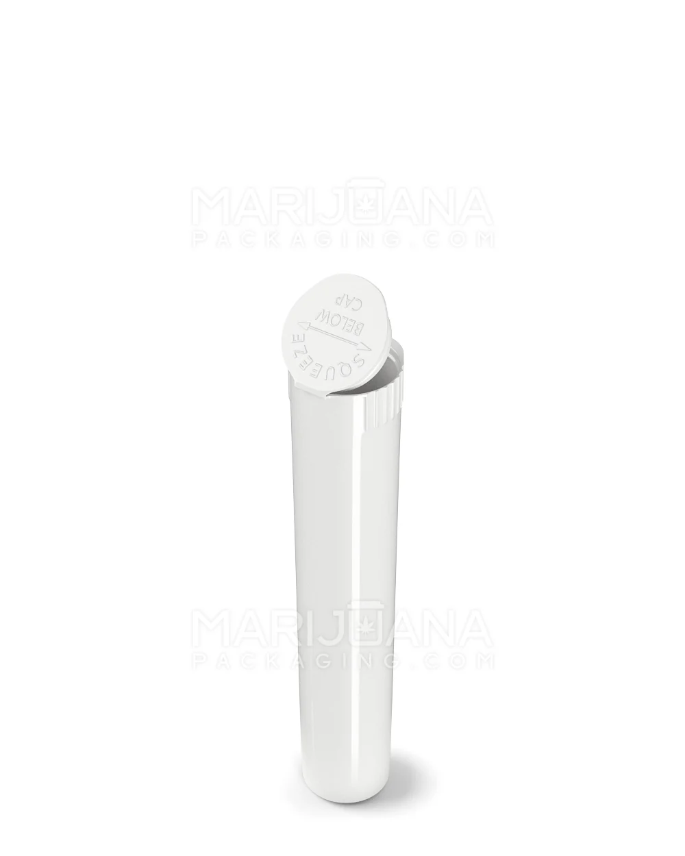 Child Resistant | Pop Top Opaque Plastic Pre-Roll Tubes (Open) | 95mm - White - 1000 Count - Image 3