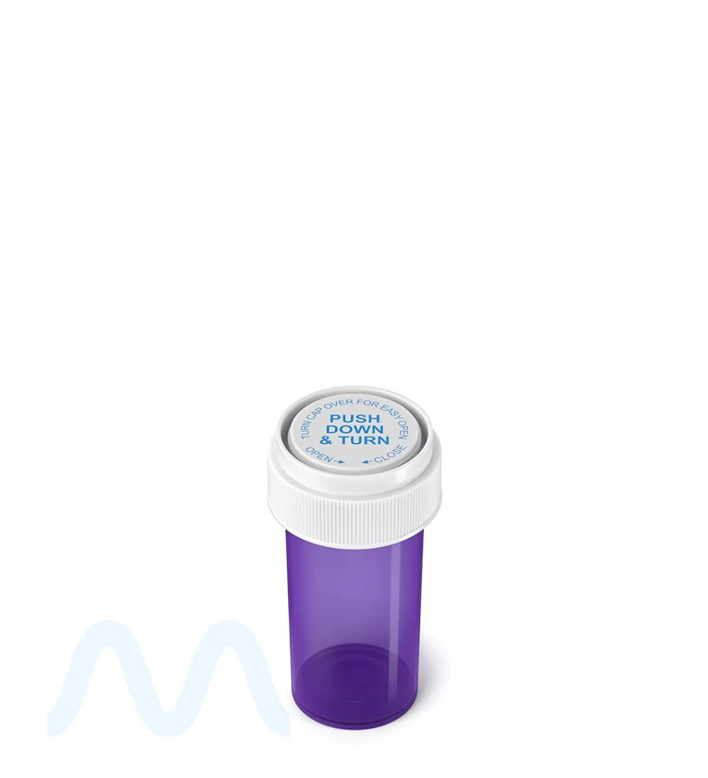 Child Resistant | Purple Reversible Cap PCR Vials | 13dr - 2g - 275 Count - Image 4