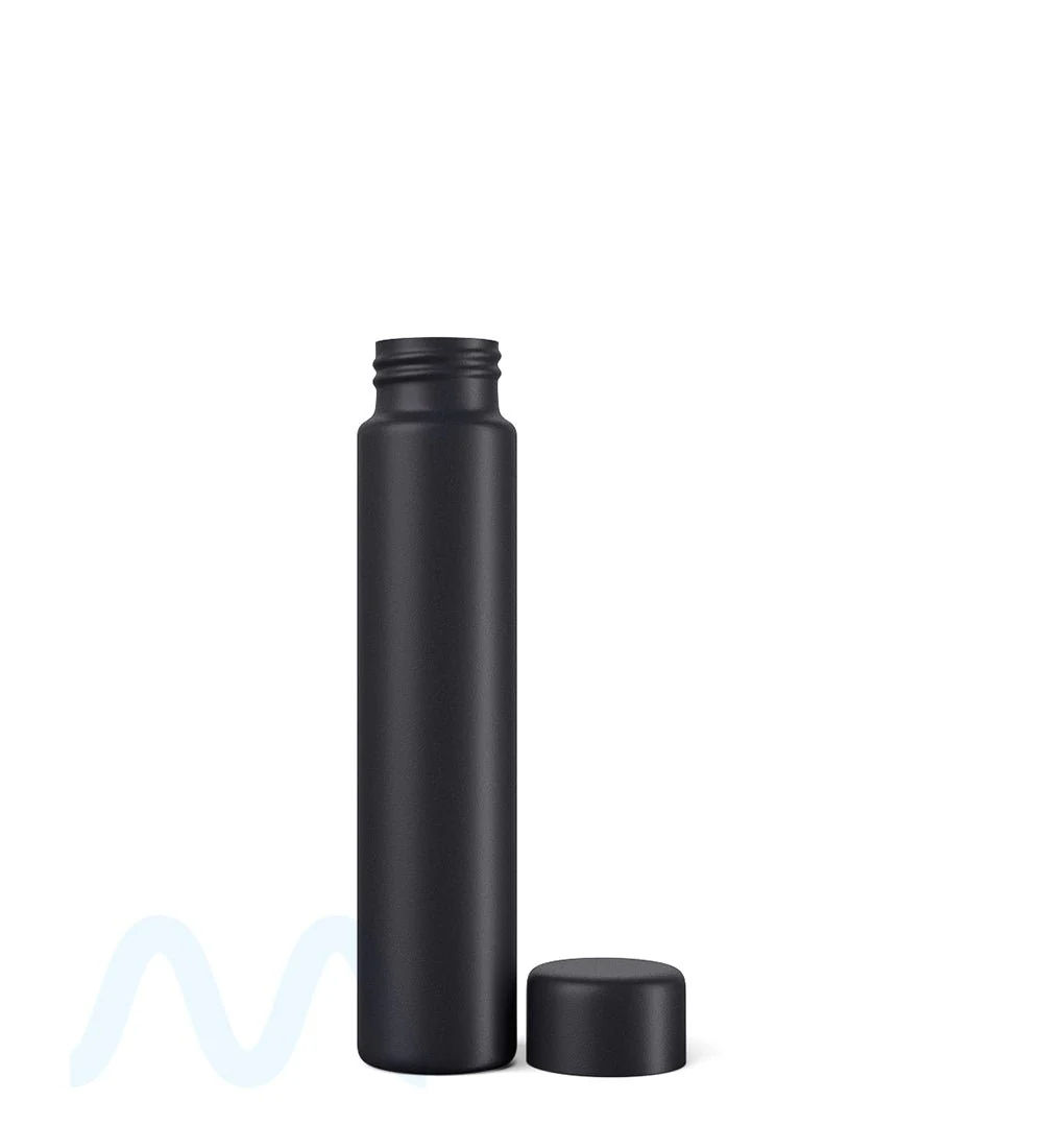 Child Resistant | Push Down and Turn Screw On Opaque Metal Pre-Roll Tubes w/ Cap | 95mm - Black - 100 Count - Image 2