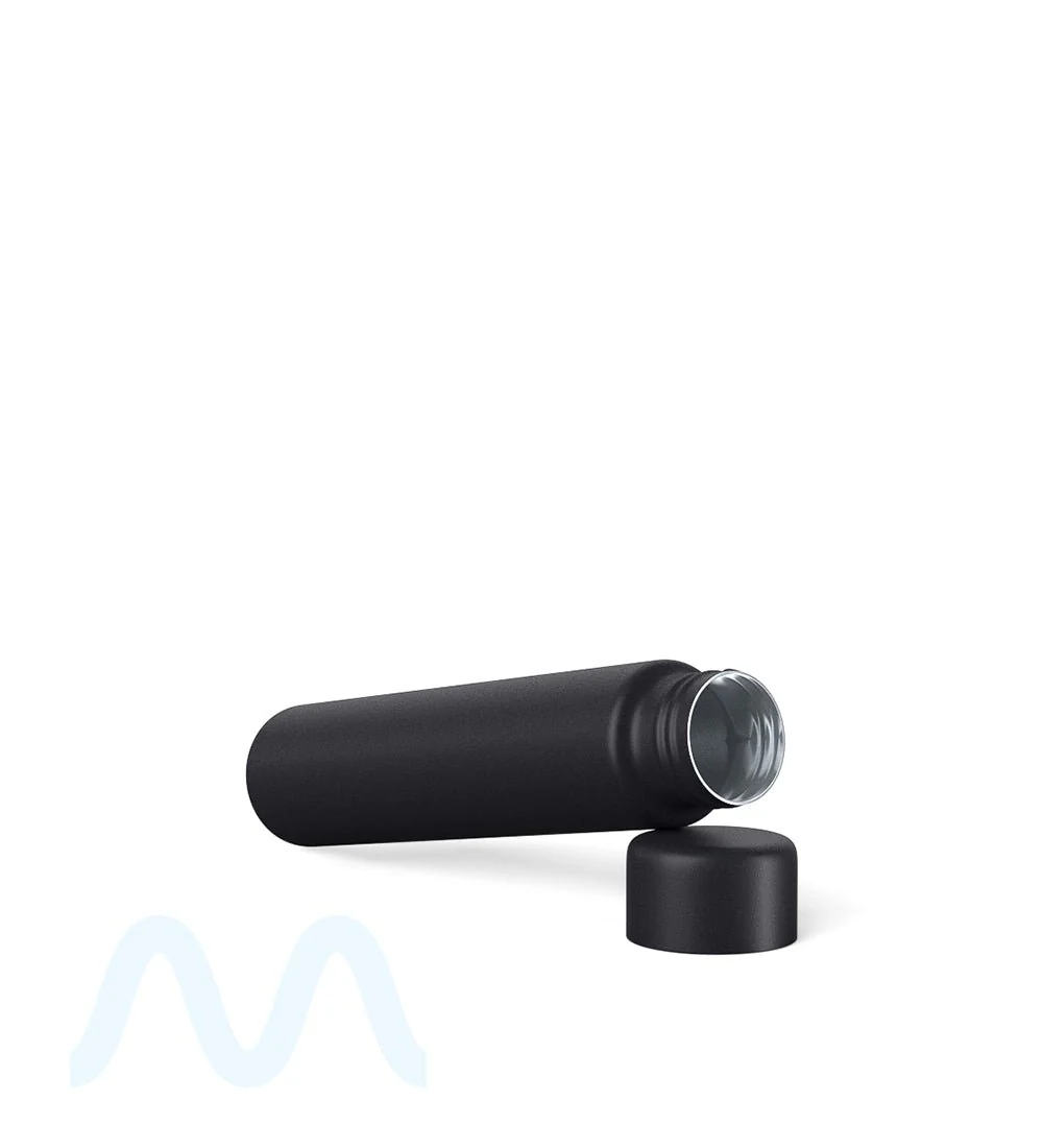 Child Resistant | Push Down and Turn Screw On Opaque Metal Pre-Roll Tubes w/ Cap | 95mm - Black - 100 Count - Image 7
